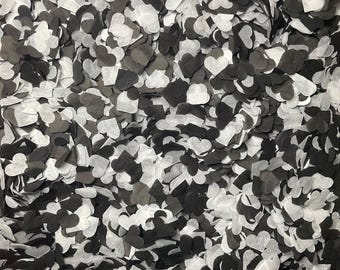 Black & White Heart Confetti | Biodegradable Tissue Paper Hearts | Eco-Friendly Wedding Table Decoration | Handmade in the UK