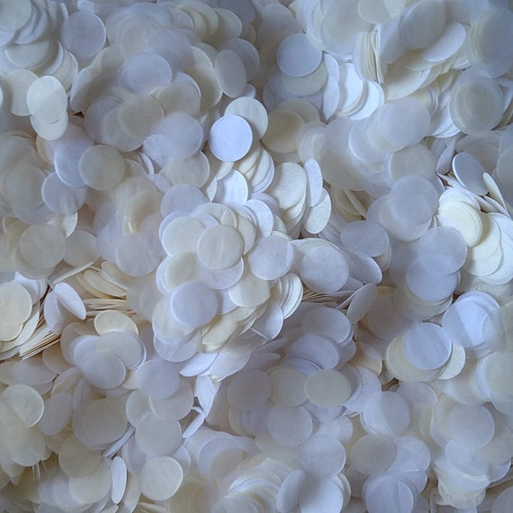 Confettis de mariage biodégradables Blanc & Crème Cercles de papier de soie  écologiques Décoration de table de fête 5 À 100 POIGNÉES -  France