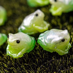Whites tree frogs - Glow in the dark with holographic shimmer frog earrings, herptology animal earrings