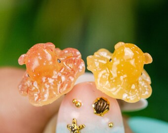 Color Changing Glow in the Dark titanium octopus earrings, hypoallergenic earrings, cephalopod earrings, scuba diver gift