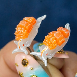 Glowing Opalescent nudibranch (Hermissenda opalescens  ) Ocean Earrings, marine biology earrings