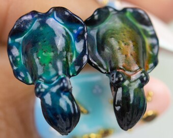 Color Changing titanium cuttlefish earrings, hypoallergenic earrings, cephalopod earrings, scuba diver gift