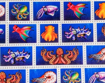 Stamp Cut Washi tape, decorative gift wrap, cephalopod, octopus, squid, nautilus, cuttlefish, unique tapes