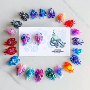 Mystery box octopus earrings, octopus jewelry, beach earrings, mermaid jewelry, mermaid earrings, gifts for her