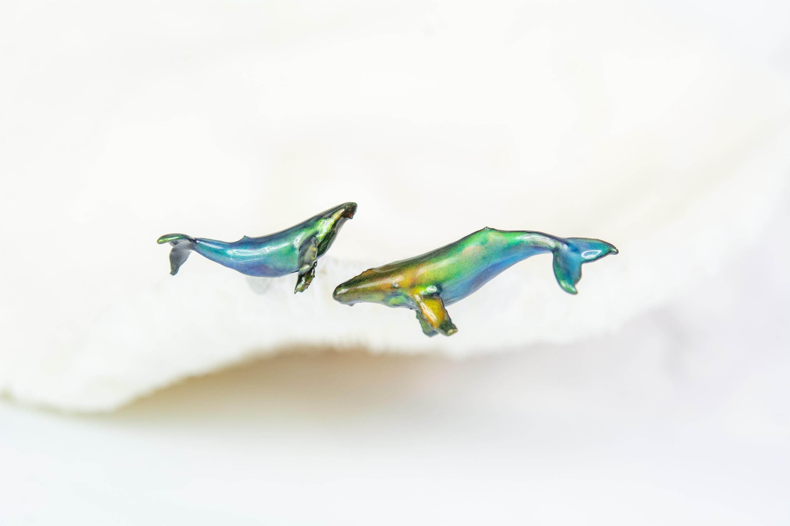 Color Changing Humpback Whale and Calf on Titanium, Hypoallergenic ...