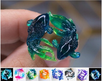 Koi Fish Earrings, swimming Pisces earrings, goldfish earrings, animal earrings, miniature animal