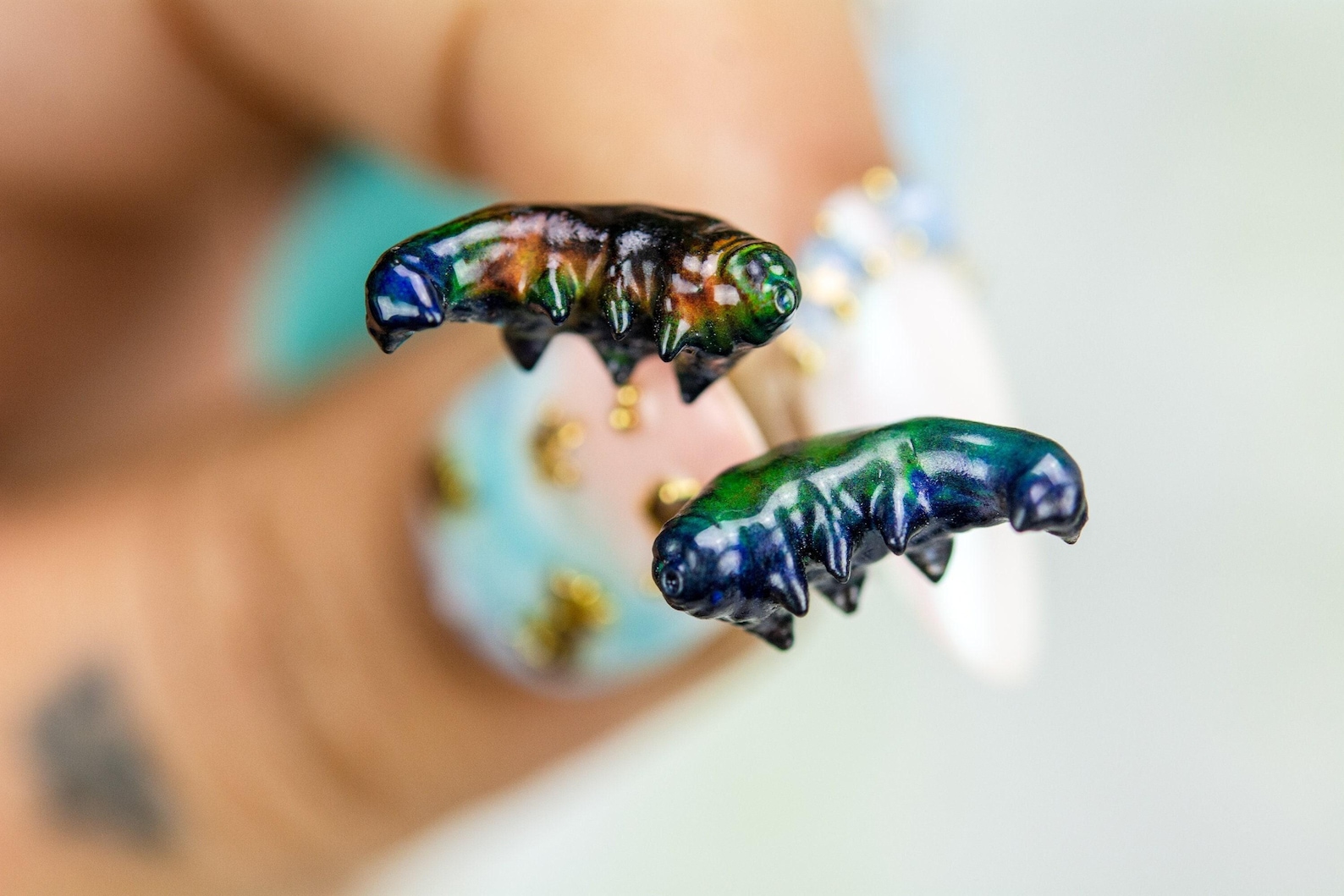 Color Changing Titanium Tardigrade Earrings, Hypoallergenic Earrings ...