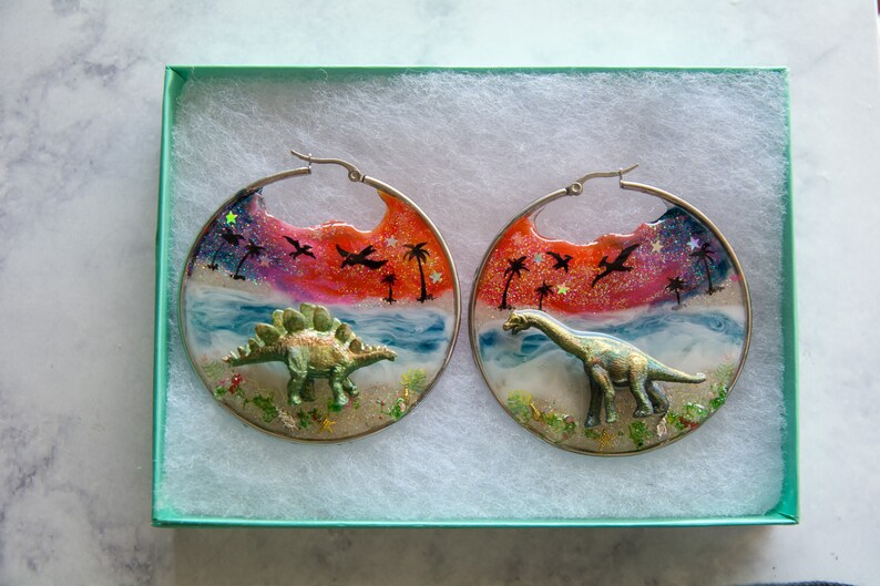 Stegosaurus and Brachiosaurus Glow in the Dark Land before | Etsy