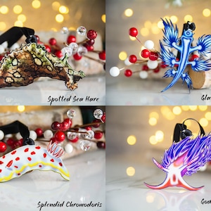 Adornos personalizables de nudibranquios y babosas marinas, regalo para buceadores, biólogo marino, Navidad. imagen 4