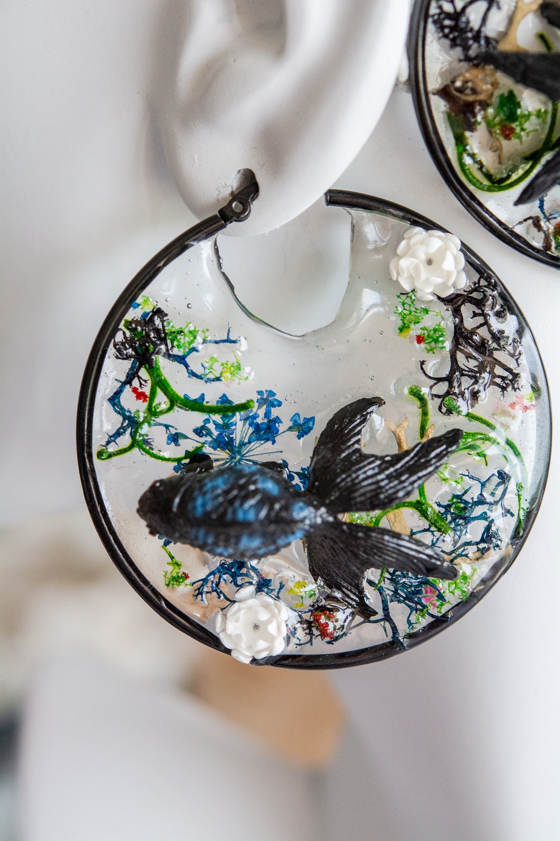 Black Goldfish Pond Water Lily Pad Jewelry Pond Jewelry Etsy