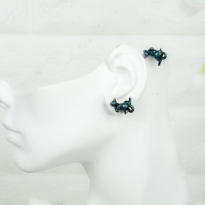 Unique Cuddling Cat Earrings Yin Yang or Mirrored Style, Glow in the Dark, Color-Changing, Titanium Posts image 8