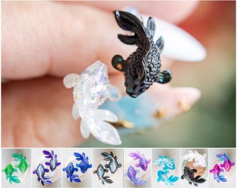 Tiny Goldfish Stud Earrings: Hypoallergenic Titanium, Ocean Lover Gift