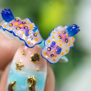 Glow in the dark Goniobranchus hintuanensis, The bus stop Nudibranch, nudibranch Earrings, Sea slug earrings, nudibranch jewelry, pendants