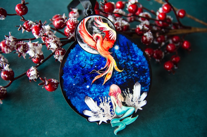 A Fish May Love a Bird Mermaid Ornament