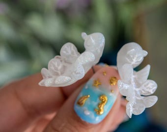 Melibe leonina, the hooded nudibranch, lions mane nudibranch,  Glow in the dark Earrings! Ocean Earrings, Beach Jewelry, Diver gift