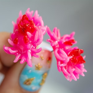 Okenia Rosacea, The Hopkins rose nudibranch, Glow in the dark Earrings! Ocean Earrings, Beach Jewelry, Diver gift