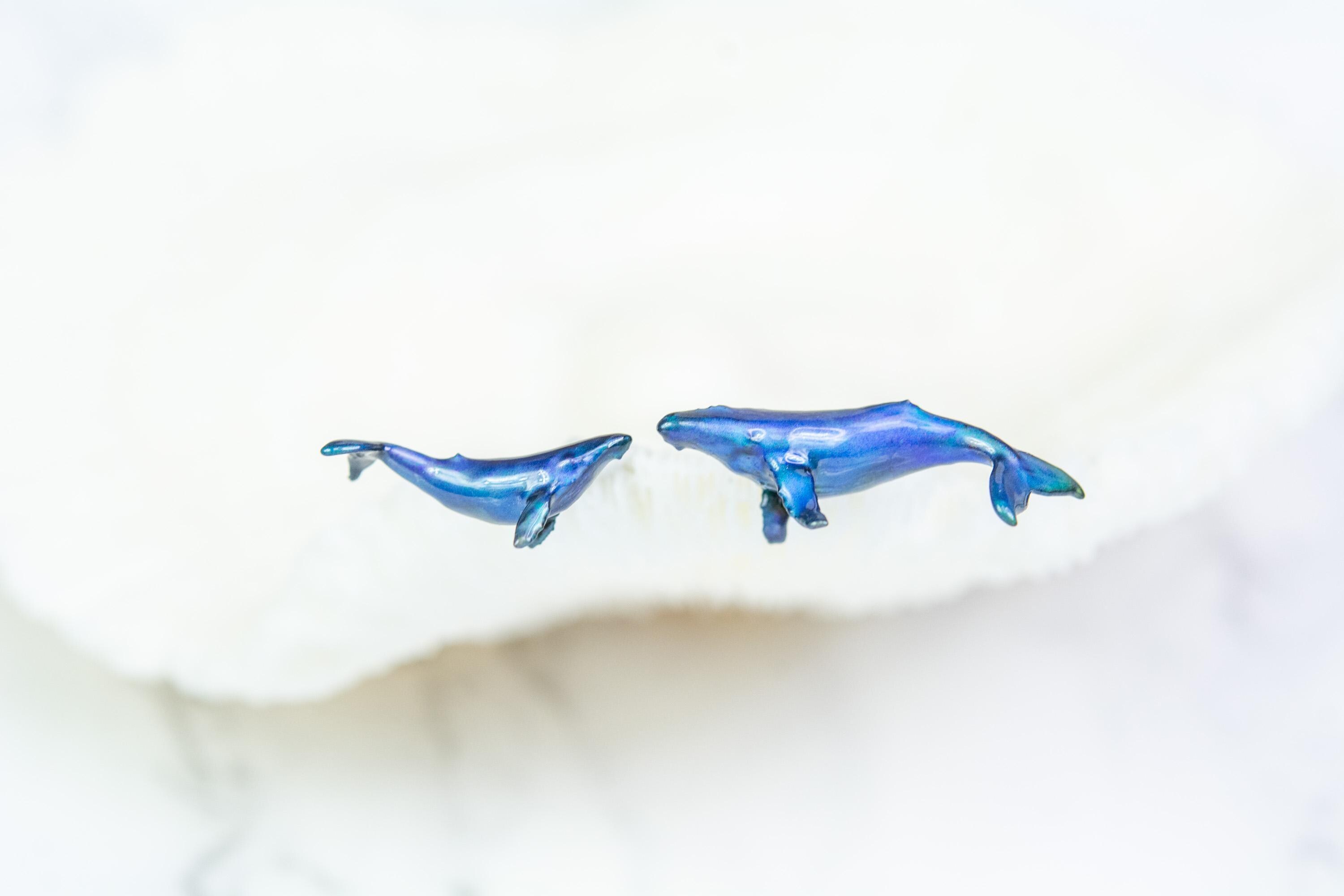 Color Changing Humpback Whale and Calf on Titanium, Hypoallergenic ...