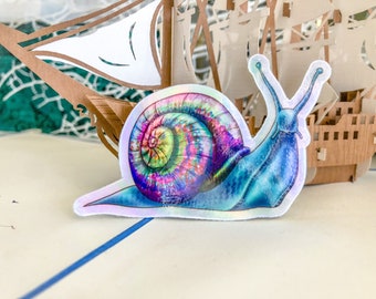 Weather resistant, holographic snail sticker