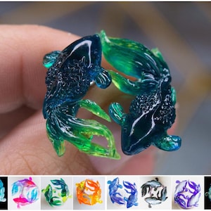Koi Fish Earrings, swimming Pisces earrings, goldfish earrings, animal earrings, miniature animal, lapel pins, miniature figures, pendants