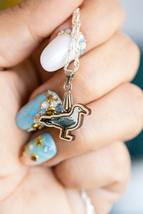 Seagull Earrings Seagull Novelty Jewelry Sustainable Wood