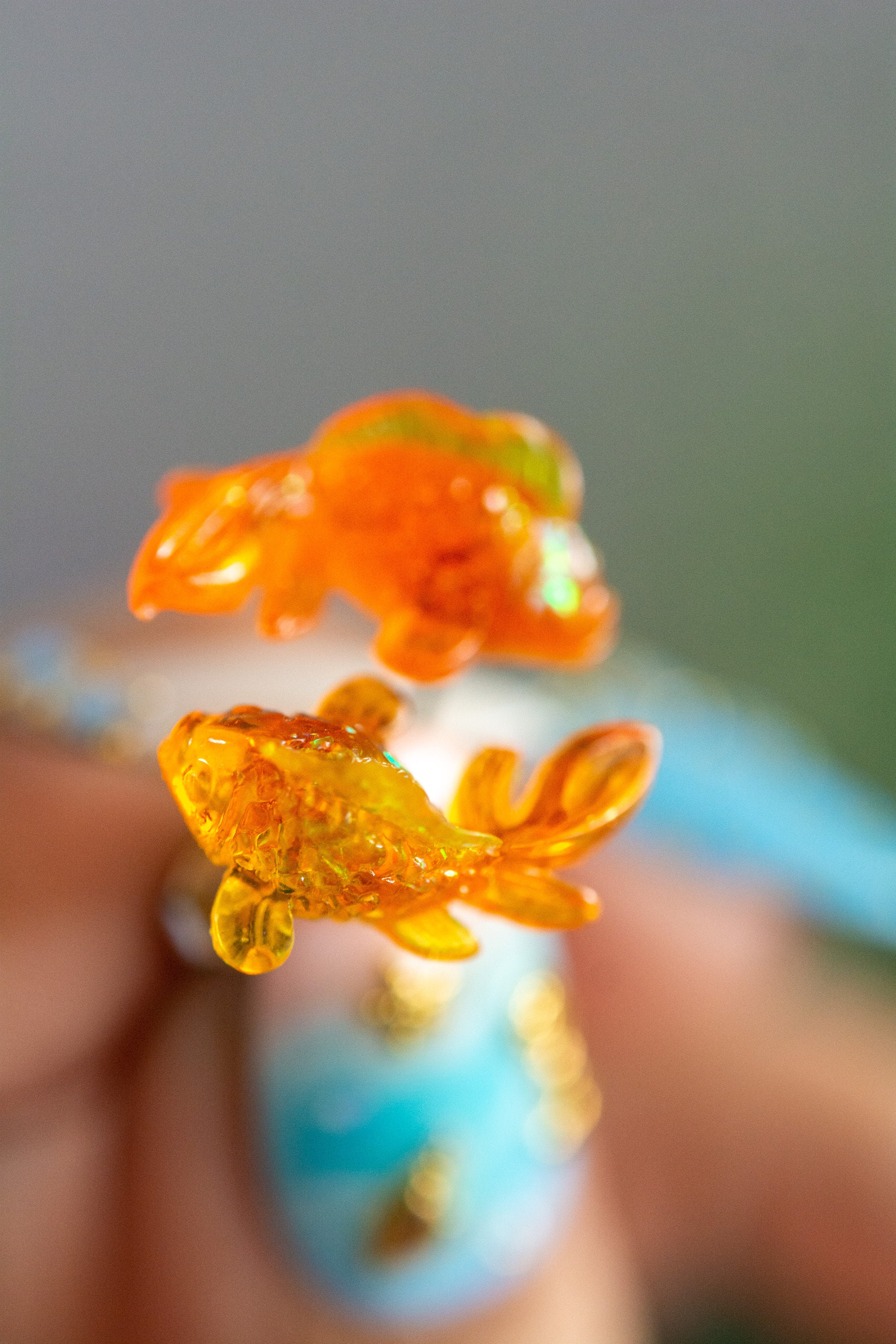 Tiny Gold fish Earrings swimming Pisces earrings goldfish Etsy