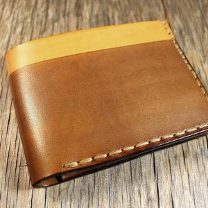 Handmade Leather Bifold Wallet: Hand-Dyed Italian Leather