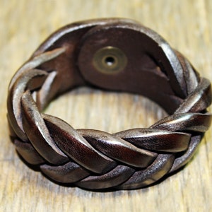 Armband, leren vlechtarmband, damesarmband, unisex handgemaakte leren armband, leren gevlochten polsband, leren manchet, Art.BRW018