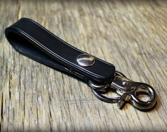 Keyring, Keychain, Mens Leather Keyring, Leather Key Ring, Leather keychain, Belt Loop Keychain, Keyring with hook, Key fob, Art.KRU009