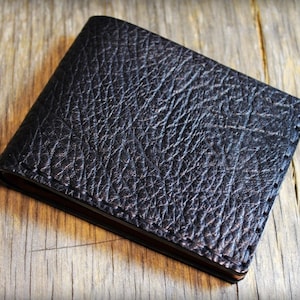 Handmade Buffalo Leather Wallet: Italian Full Grain Leather Bifold, Firenze, Italy