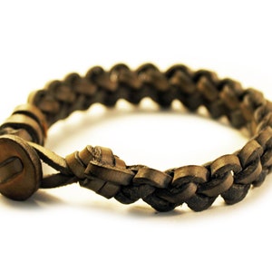 Braccialetto, Bracciale Cuoio Intrecciato, Bracciale Unisex, Bracciale Donna, Bracciale Pelle Uomo, Bracciale Cuoio Artigianale, Art.BRU010