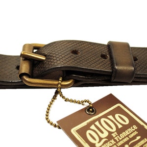 Mens Brown Bull Leather Belt: Handmade Veg Tan Jeans Belt