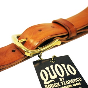 Genuine Italian Leather Belt, Slim Design, Polished Brass Buckle Factory Price Vintage Italy Leather Belt Brass Buckle Real  main image 2