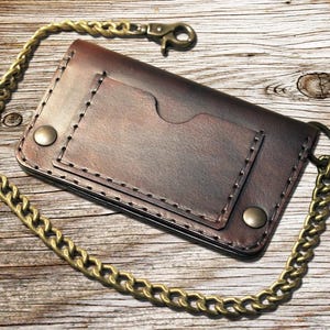 Cartera de motociclista, Cartera con cadena para hombre, Cartera de cuero, Cartera con cadena, Cartera de cuero para hombre, Cartera con cadena para hombre, Cartera de cuero italiana, Art.WM025