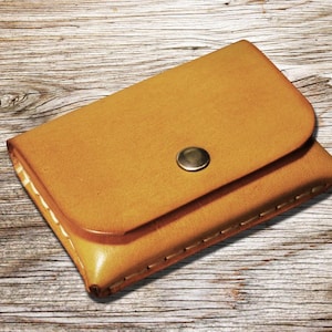 Portemonnee, muntzakje, leren munthouder, miniportemonnee, kaartportemonnee, visitekaartjehouder, leren creditcardhouder, cadeau-idee heren, kunst.WU014