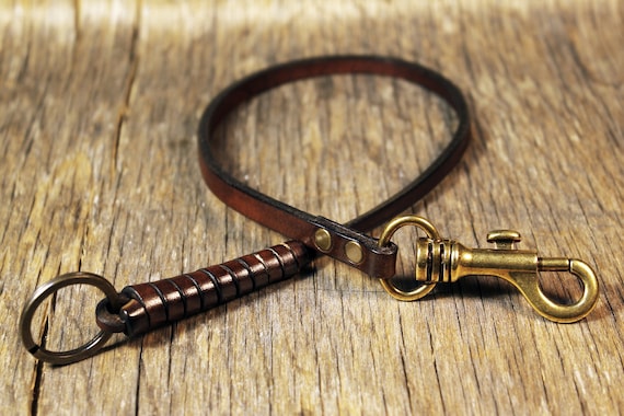 Confezione Da 2 Portachiavi In Pelle Bovina Intrecciata A Mano, Stile Retrò Vintage, Con Anello In Lega Di Zinco, Marrone E Nero, 18 Cm