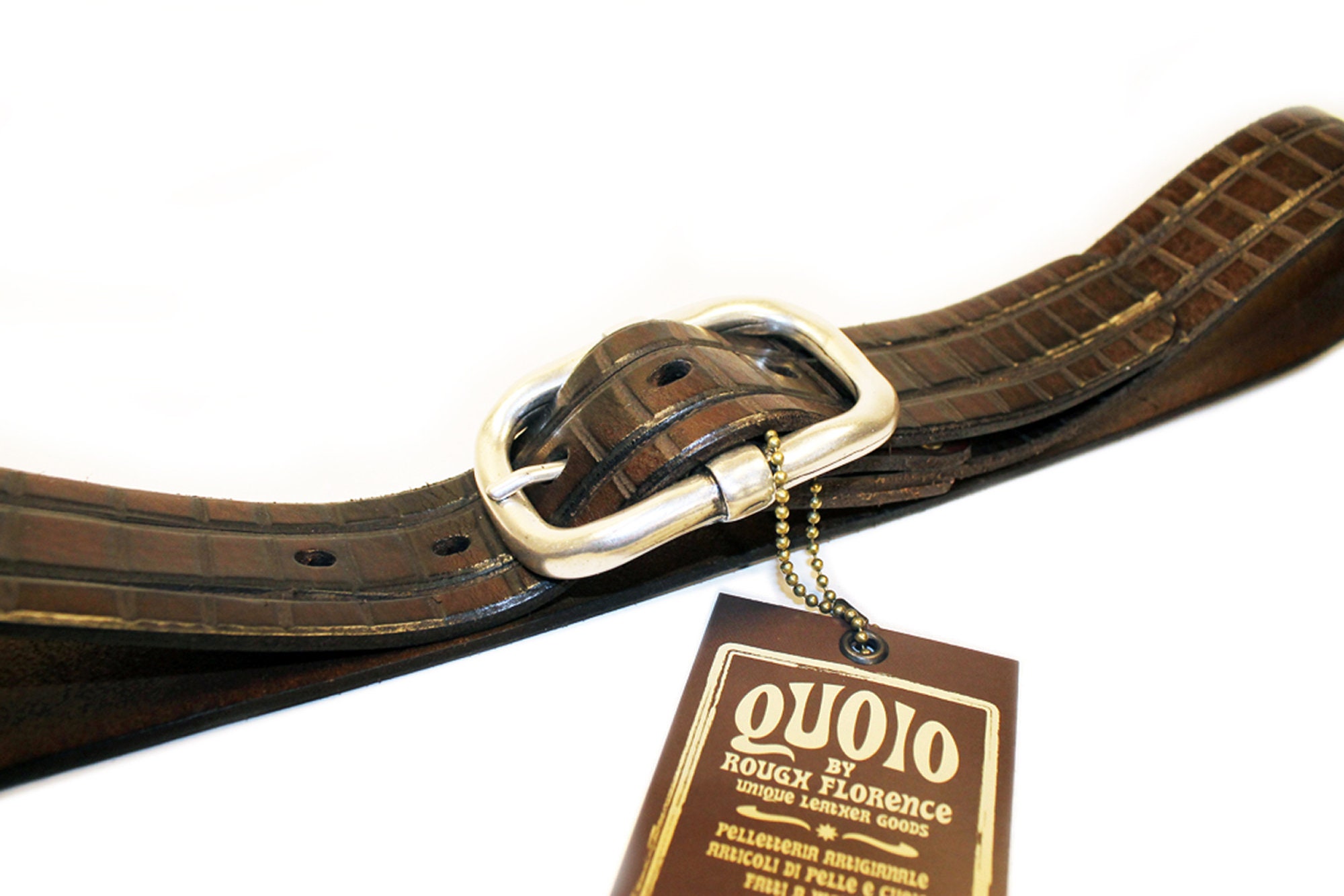 Italian Full Grain Leather Belt with Vintage Buckle 1.1\