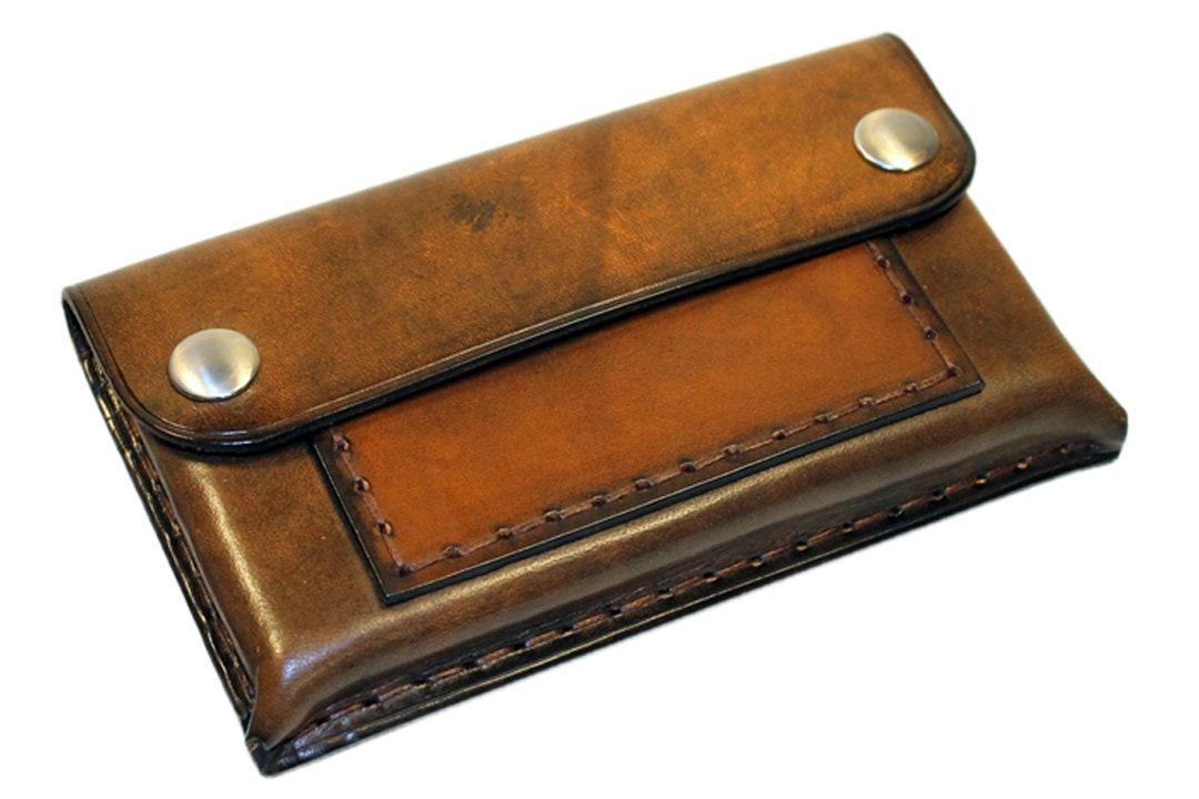 Funda de cuero para iPhone hecha a mano con trabillas para