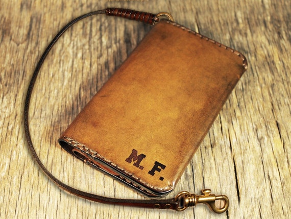 Cartera de cadena para hombre Cartera de motociclista de cuero