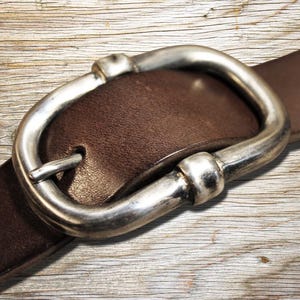Mens Italian Leather Belt with Mat Silver Buckle, Men&#39;s Handmade Leather Belt, Leather Gift for Men, Top Quality Leather Belt, Art.BC001