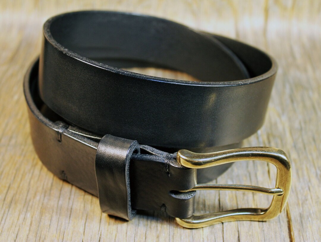 Mens Black Leather Belt Handmade in Italy With Organic Etsy