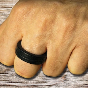 Ring, Lederring, Doppelring, Handgefertigter Lederring, Damen Lederring, Herren Lederring, Unisex Lederring, Geschenkring, Art.RU010