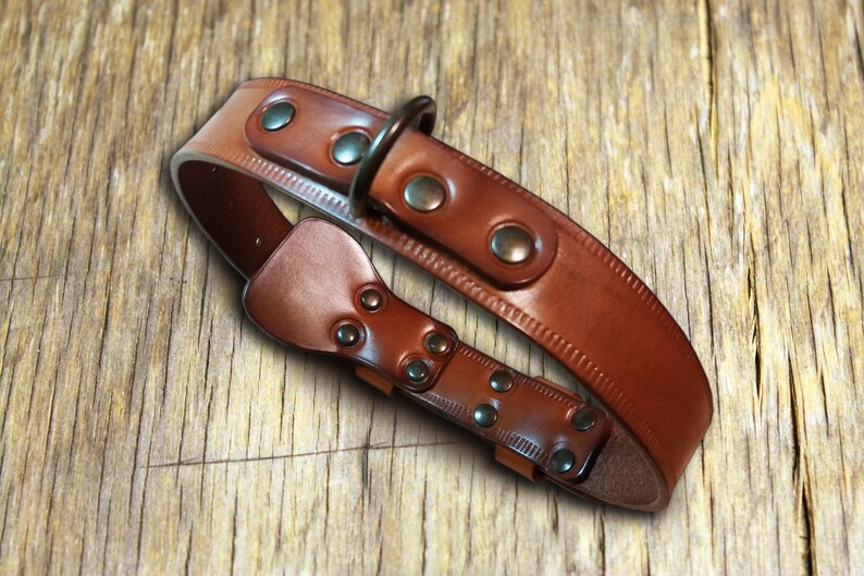 Italian Full Grain Leather Collar Made in Italy Dog Collar Handmade Leather Collar Artisanal Dog Collar Art.MISC065 Dog Leather Collar