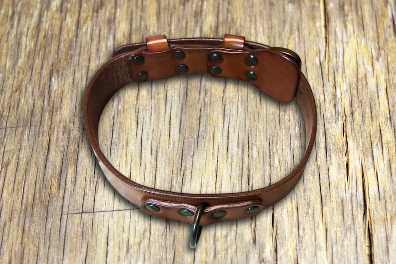 Italian Full Grain Leather Collar Made in Italy Dog Collar Handmade Leather Collar Artisanal Dog Collar Art.MISC065 Dog Leather Collar