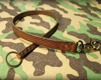 Handmade Italian Leather Keychain with Brass Hook