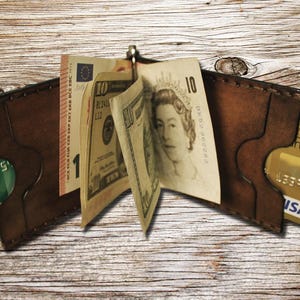Money Clip Wallet, Leather Wallet, Mens Minimal Leather Wallet, Men Leather Wallet, Italian Leather Wallet, Minimalist Wallet, Art.WM024