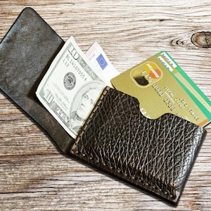 Wallet, Leather Wallet, Mens Leather Wallet, Buffalo leather wallet, Billfold wallet, Handmade leather wallet, Gift Card Holder, Art.WM028