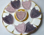Rosé Champagne Edible Wafers Labels - Rice Paper - Cake Cupcake Biscuit Toppers - Party Decoration - Wedding Christmas New Year Celebration
