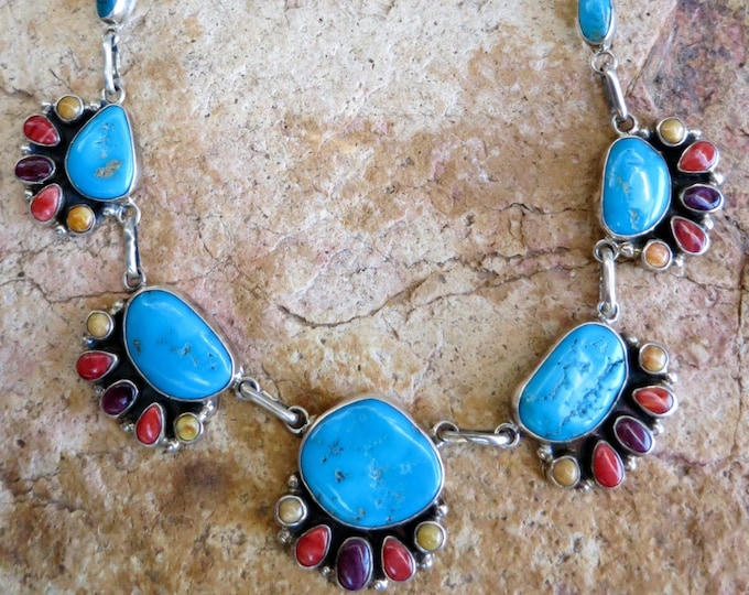NAVAJO NECKLACE by V&C Hale, Signed and Stamped Sterling Etsy