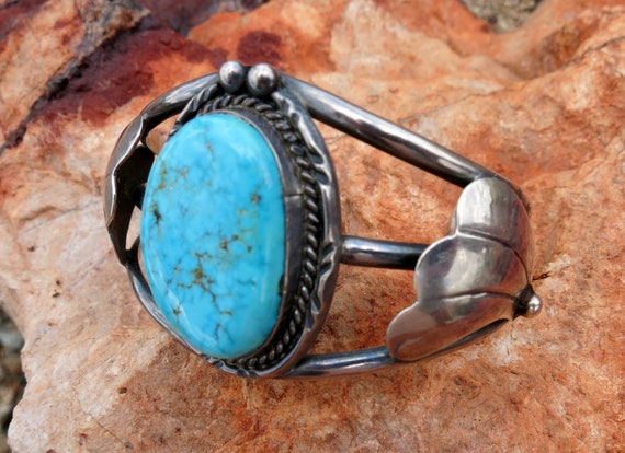 AMAZING MORENCI TURQUOISE Bracelet, Vintage Navaj… - image 4