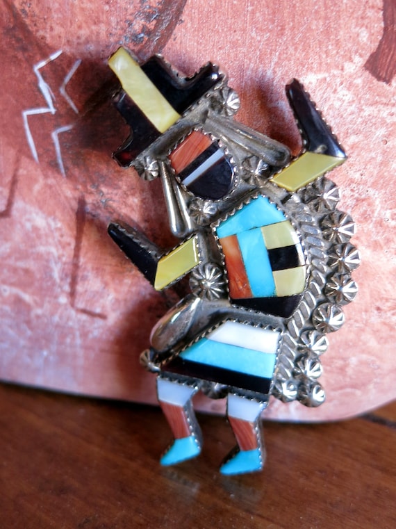 Big ZUNI RAINBOWMAN PENDANT, Inlay by G & P Vacit… - image 3